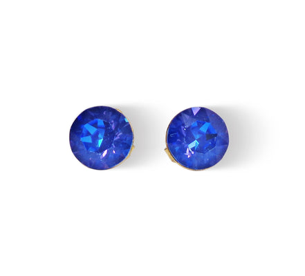 Crystal  stud earrings ocean delite,gold plated