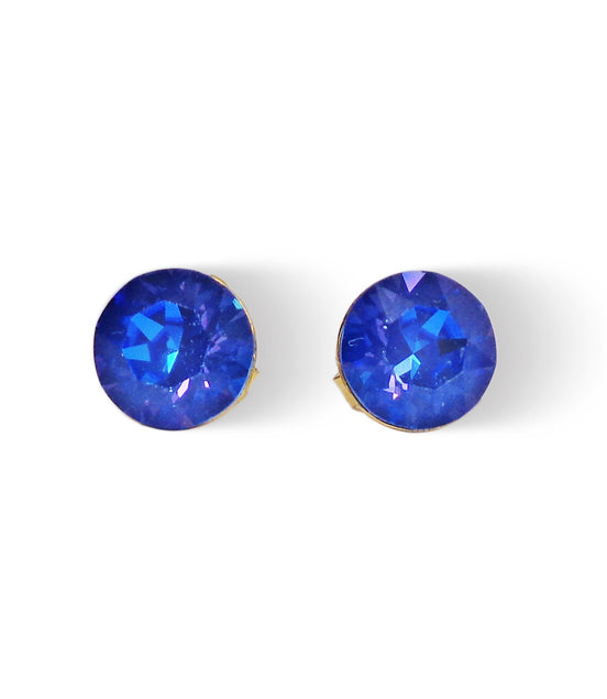 Crystal  stud earrings ocean delite,gold plated