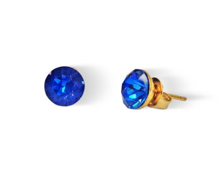 Crystal  stud earrings ocean delite,gold plated