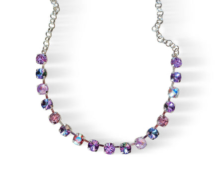 Crystal  chain necklace purple tones