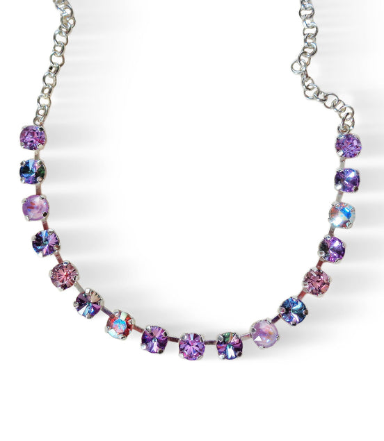 Crystal  chain necklace purple tones