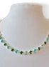 Austrian crystal chain necklace green and mint green