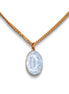 Crystal oval drop  pendant necklace electric white,gold plated