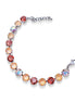 PEACH SORBET Austrian crystal tennis  bracelet ,light peach delite,rhodium silver