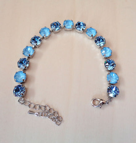 SOMETHING BLUE Swarovski crystal 8mm fancy stone tennis bracelet