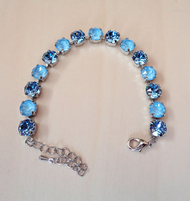 SOMETHING BLUE Swarovski crystal 8mm fancy stone tennis bracelet