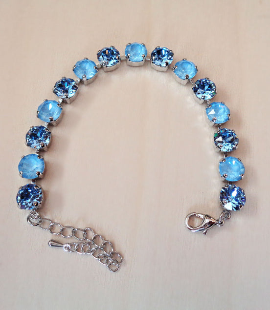 SOMETHING BLUE Swarovski crystal 8mm fancy stone tennis bracelet