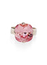 Crystal square stone ring light rose,silver plated