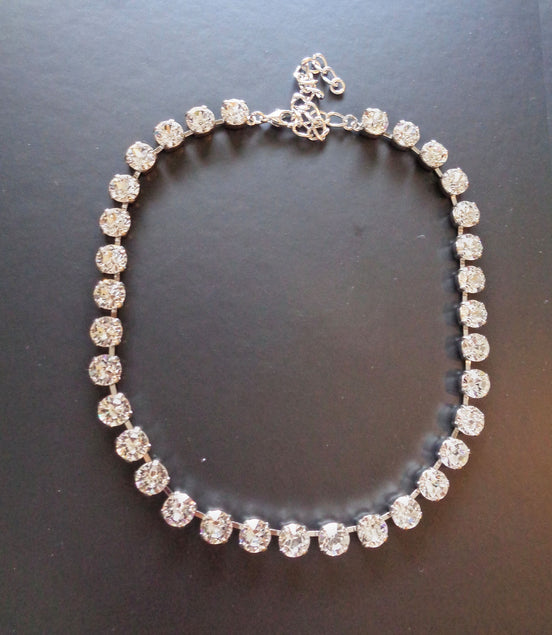 ESTELLE crystal tennis necklace clear crystal