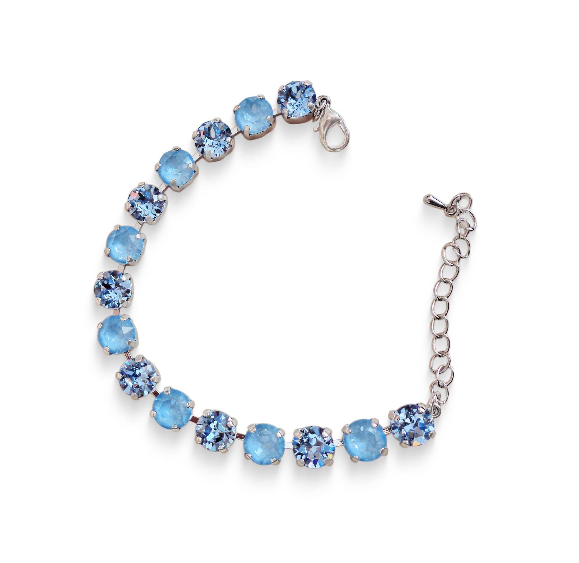 SOMETHING BLUE Swarovski crystal 8mm fancy stone tennis bracelet