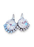 Crystal rivoli drop earrings,clear crystal,white,antique silver