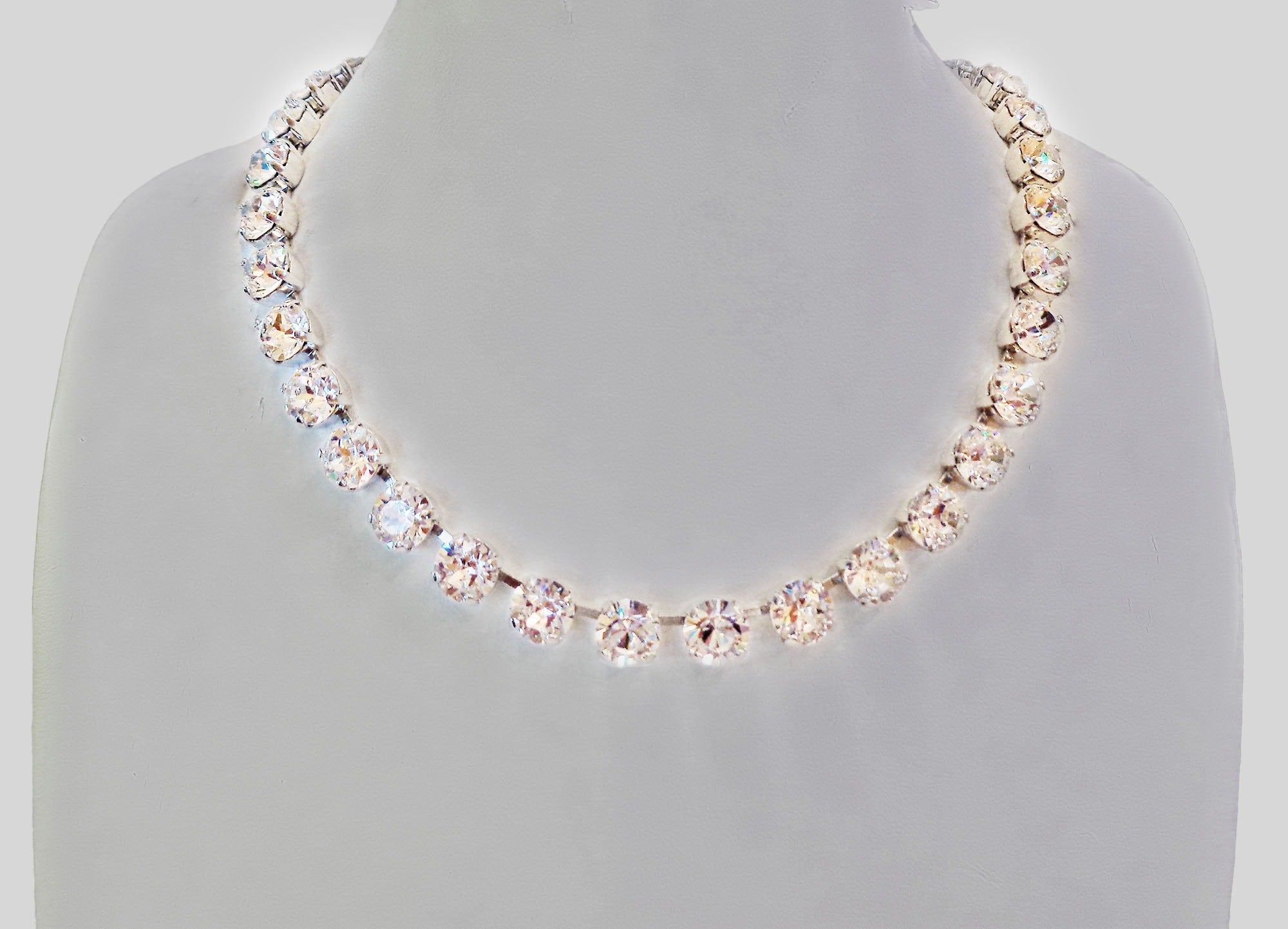 ESTELLE crystal tennis necklace clear crystal