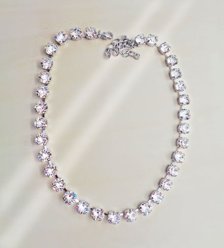 ESTELLE crystal tennis necklace clear crystal