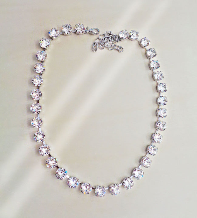 ESTELLE crystal tennis necklace clear crystal