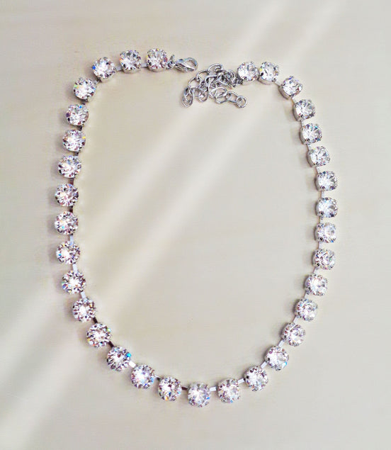 ESTELLE crystal tennis necklace clear crystal