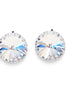Crystal  rivoli  clip on earrings,clear crystal ,rhodium silver