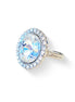 Crystal  halo round finger  ring clear crystal ,rhodium silver
