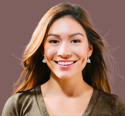 Crystal drop sweetheart earrings, clear crystalAB, gold plated