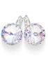 Crystal  rivoli drop earrings, clear crystal,bright silver