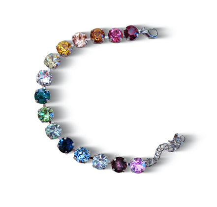 RAINBOW,Crystal tennis bracelet multicolour