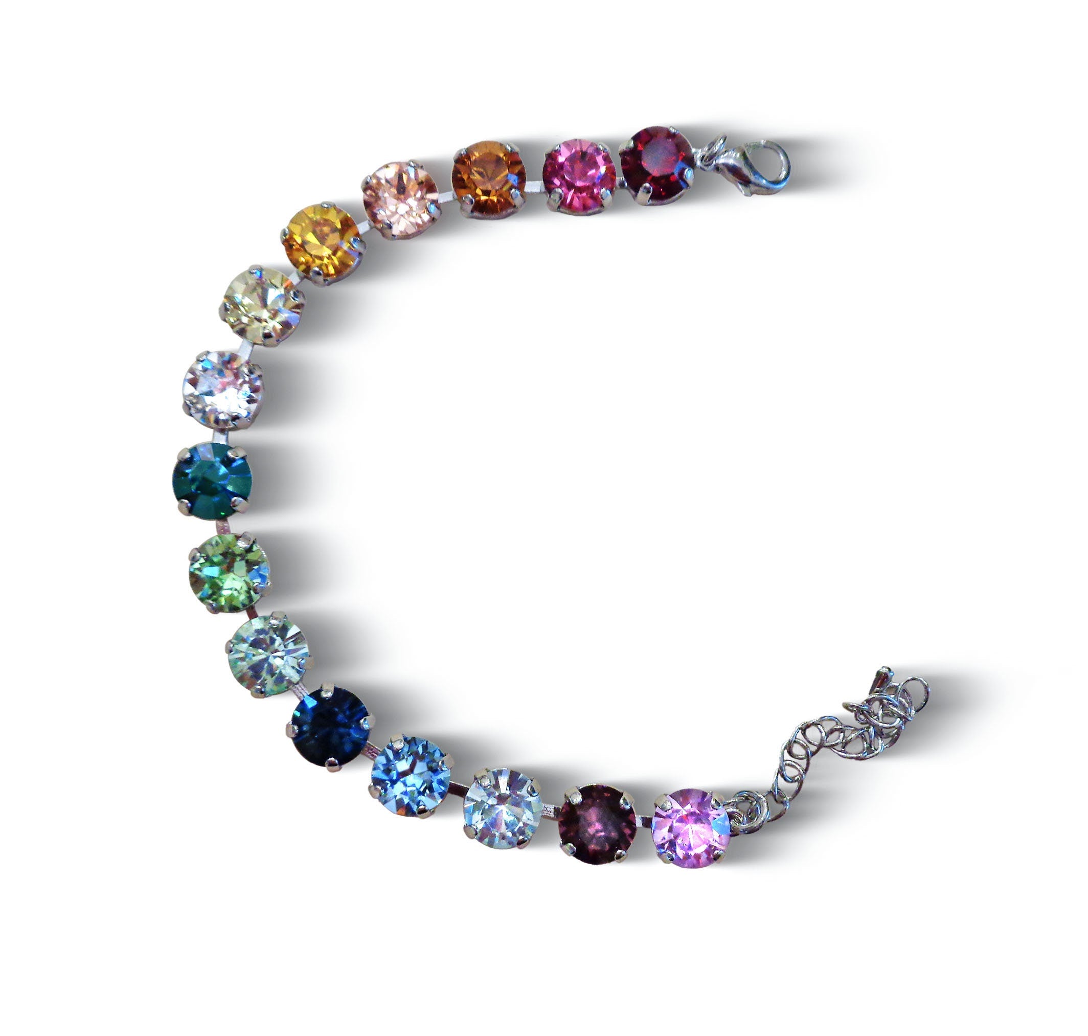 RAINBOW,Crystal tennis bracelet multicolour