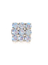 Crystal multi stone ring ,moonlight,rhodium silver
