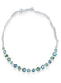 Crystal chain necklace erinite shimmer,chrysolite green