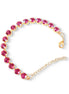 Crystal tennis bracelet fuchsia ,yellow gold