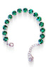 Crystal tennis bracelet majestic green,rhodium silver