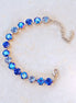 Crystal tennis bracelet sapphire shimmer,rhodium silver