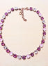 A ROSE IS A ROSE crystal tennis  necklace,dark rose and soft pink,