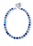 BLUE RAINDROPS Austrian crystal tennis necklace, dark sapphire shimmer