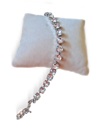 Crystal tennis bracelet clear crystal,rhodium silver