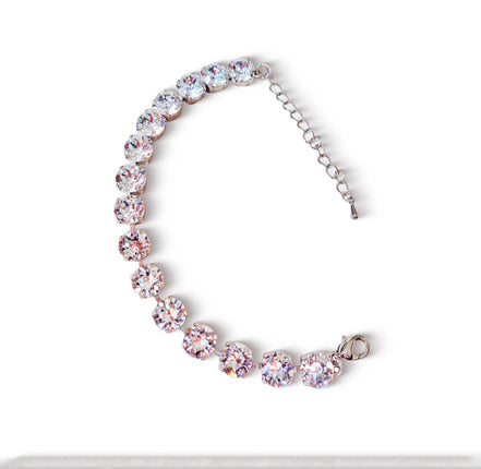 Crystal tennis bracelet clear crystal,rhodium silver