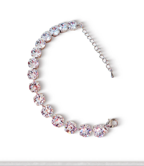Crystal tennis bracelet clear crystal,rhodium silver
