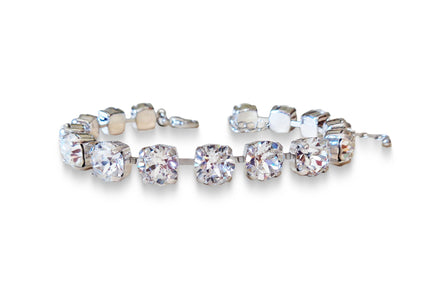 Crystal tennis bracelet clear crystal,rhodium silver
