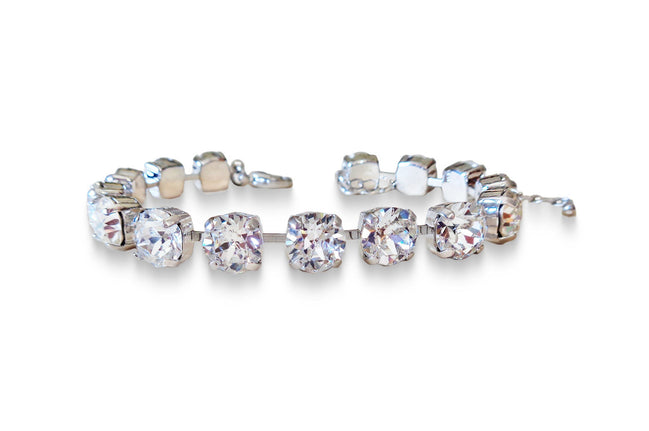Crystal tennis bracelet clear crystal,rhodium silver
