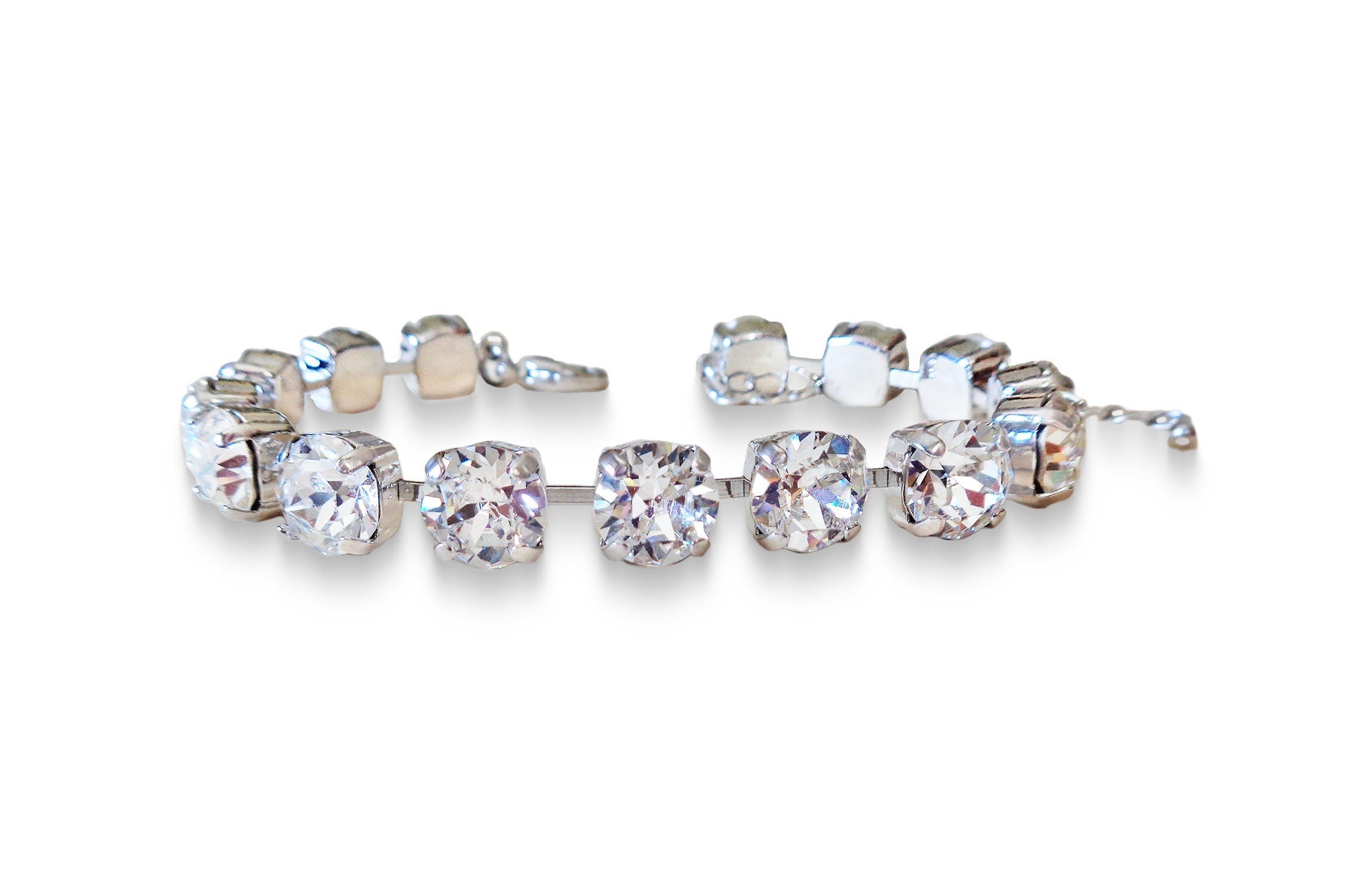 Crystal tennis bracelet clear crystal,rhodium silver
