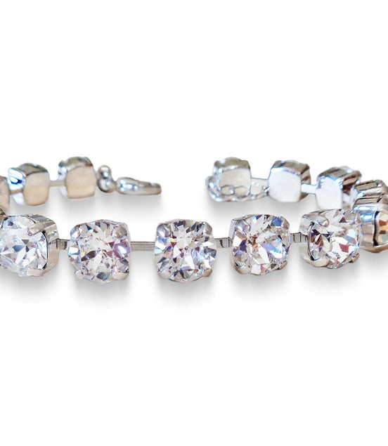 Crystal tennis bracelet clear crystal,rhodium silver