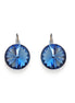 Crystal  rivoli  drop earrings,navy blue,rhodium silver