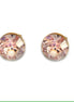 Crystal  stud earrings  silk,gold plated