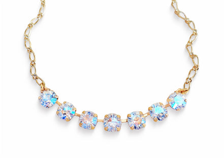 Crystal chain necklace crystal moonlight ,gold plated