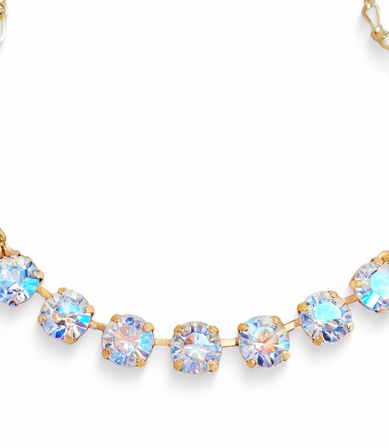 Crystal chain necklace crystal moonlight ,gold plated