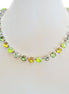 LIME DROPS crystal chain necklace,lime,citrus green,rhodium silver