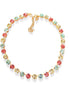 SWEET LAINEY crystal pastel multi colour tennis  necklace,gold plated