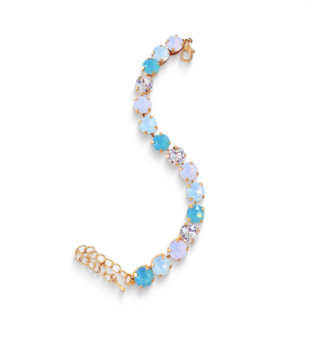 JOSEPHINE Crystal tennis bracelet soft opal multi,yellow gold