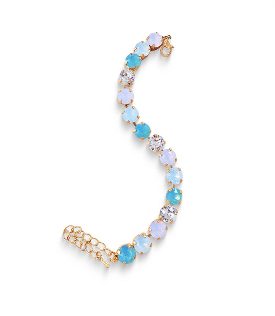 JOSEPHINE Crystal tennis bracelet soft opal multi,yellow gold
