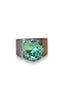 Crystal square stone ring,green,antique brass