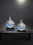 Crystal mini square drop earrings clear crystal AB ,bright silver
