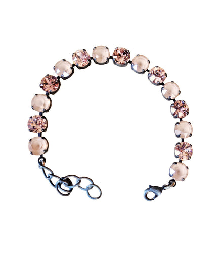Crystal tennis bracelet black ivory,vintage rose,dark silver